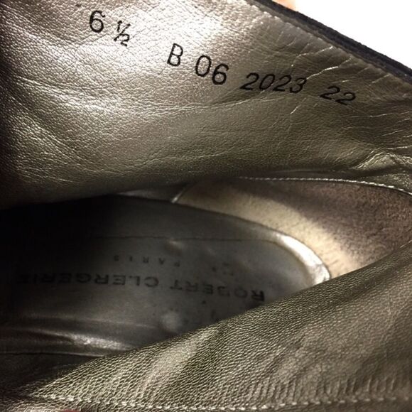 ROBERT CLERGERIE Paris Suede Ankle Boot Heel Black 6.5 - Picture 8 of 8